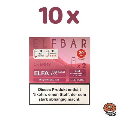 ELFBAR ELFA POD Cherry (Candy) 20mg/ml Nikotin 10x 2 Pods