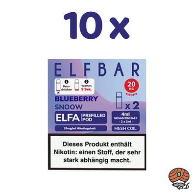 ELFBAR ELFA POD Blueberry Snoow 20mg/ml Nikotin 10x 2 Pods