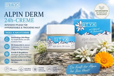 STYX Alpin Derm 24h-Creme - Intensive Pflege für hypersensible & sehr trockene Haut