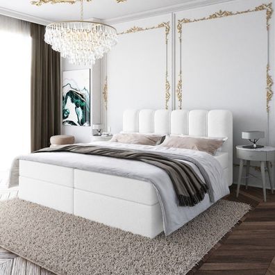 Doppelbett Boxspringbett Ehebett Bett SANDO mit Bonell-Matratze , 2 Bettkästen