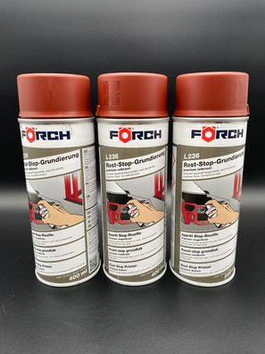 3x Förch Grundierung Roststop L236 rotbraun je 400ml Rostschutz Spray
