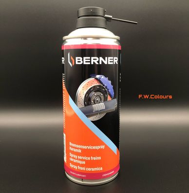 1x Berner Bremsenservicespray 400ml Keramik ABS, ASR u. ESP Systeme Schmierstoff