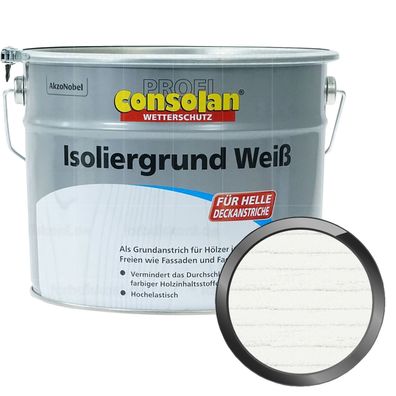 Consolan PROFI Isoliergrund weiß 10 Liter deckende Holzgrundierung Sperrgrund