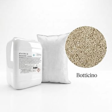 Steinteppich + Bindemittel - 25kg Steine und 2kg Steinbinder für 2,5m² Botticino