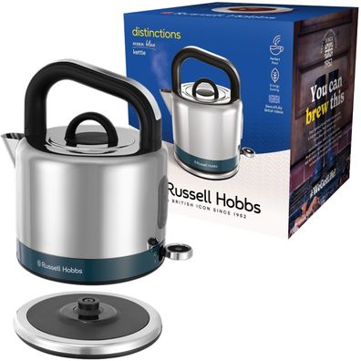 Russell Hobbs 26420-70 Distinctions Wasserkocher 1,5L, Edelstahl, Retro, Neu