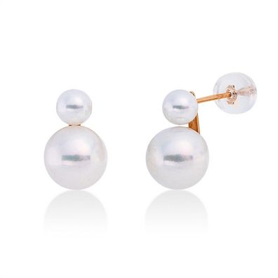 Luna Creation - 2V402R8-1 - Ohrstecker - Damen - 750RG - mit Süßwasserperlen