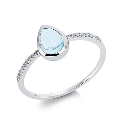 Luna Creation - 1FQ01W854-4 - Ring - Damen - 750WG - mit Diamanten und Topas
