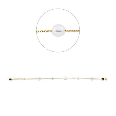 Luna Creation - 5F916R8-1 - Armband - Damen - 750RG - mit Süßwasserperlen
