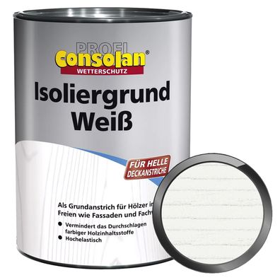 Consolan PROFI Isoliergrund weiß 2.5 Liter deckende Holzgrundierung Sperrgrund