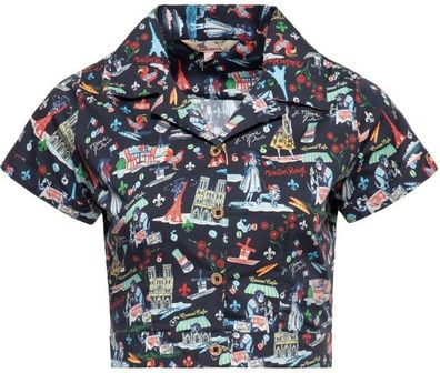 Queen Kerosin Damen Aop Vintage Bluse "Paris" QKU45005
