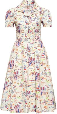 Queen Kerosin Damen Aop Vintage Retro Swing Kleid "Amsterdam" QKU46011