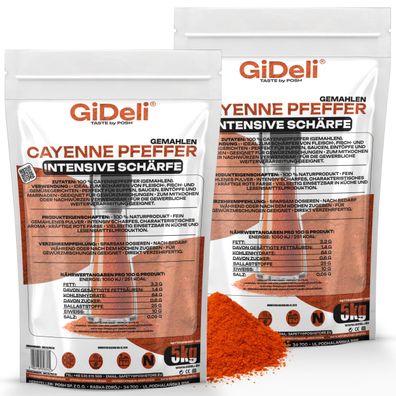 Cayennepfeffer 10kg Gemahlen Chilipulver Scharf Pikant Fleisch Fisch Pur GiDeli