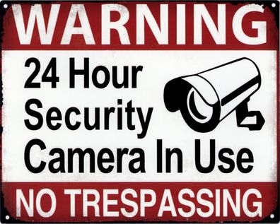 Moritz Blechschild 24 Hour Security Camera 20 x 25 cm Retro Vintage Tin sign