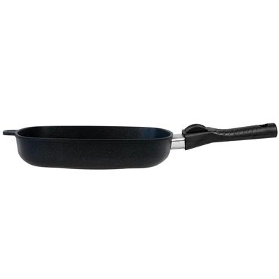 BAF Eck-Grillpfanne 28 cm Induktion Griff abnehmbar Aluguss Antihaft beschichtet