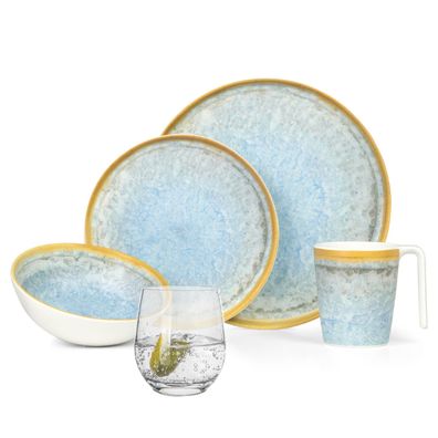 2011376-Variation Geschirr Crystal Blue + Tiamo Wasser
