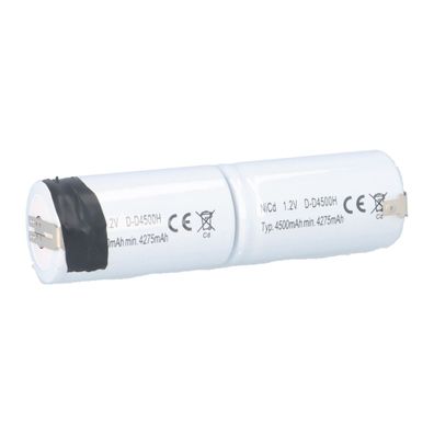 Notleuchtenakku NiCd 2,4V 4500mAh L1x2 Mono D Faston-Anschluss ohne Endkappe