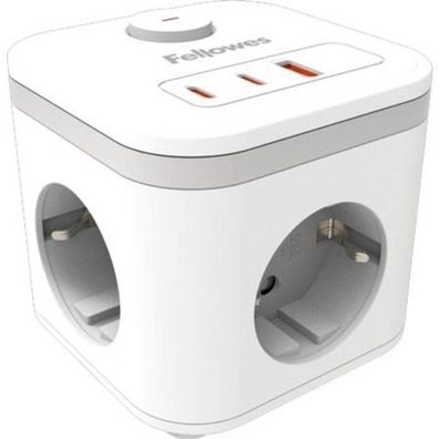 Fellowes Power Cube 3xSteckdose,1xUSB-A,2xUSB-C, chalter wei