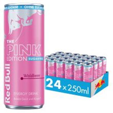 Red Bull Pink Edition Sugarfree Waldbeere - 24×250 ml Tray - Zuckerfreier Energ