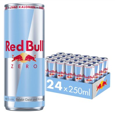 Red Bull Zero - 24×250 ml - Zuckerfrei & kalorienfrei - Original Tray - Mit Tau