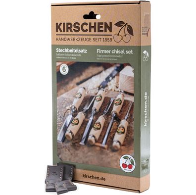 Kirschen Stechbeitelsatz 6-tlg. mit Weißbuchenheft 6-10-12 -16-20-26 mm inkl