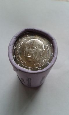Sichtrolle 25 x 2 euro 2026 Adenauer prägefrische Rolle Stuttgart F