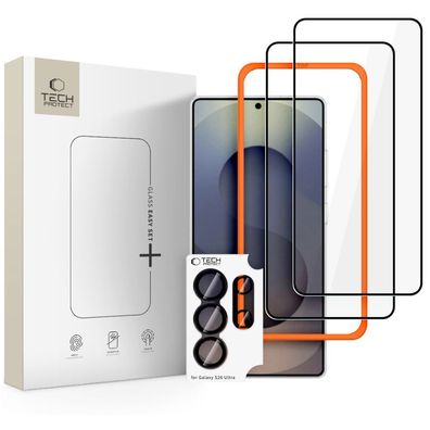 Tech-Protect Easy Set 3er-Pack Schutzglas für Samsung Galaxy S26 Ultra - schwarz