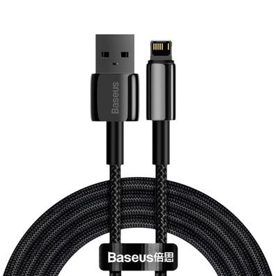 Baseus Tungsten USB auf Lightning Kabel, 2?m, 2,4?A, Schwarz