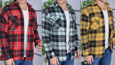 Megaman Jeans H-260 Flanellhemd Kariert Hemd Holzfällerhemd Herren Holzf