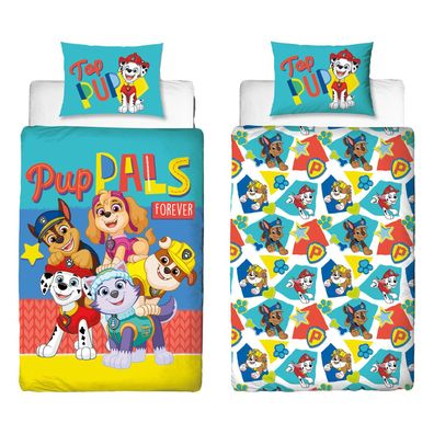 Paw Patrol Bettwäsche Set – Bettbezug 140x200 cm und Kopfkissenbezug 60x70 cm
