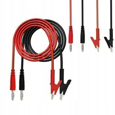 Rosfix Messleitungen Set 100 cm – 15A 1000V | Krokodilklemmen, 2 Farben