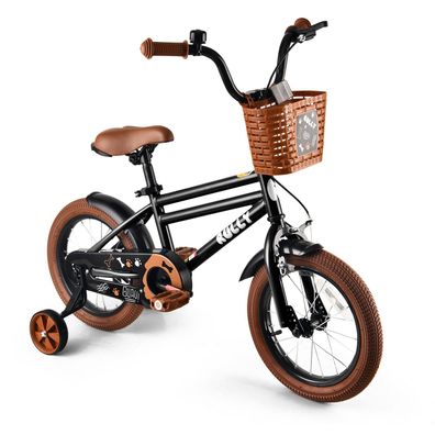 RULLY Kinderfahrrad 12/14/16 Zoll Bike -höhenverstellbar, Stützräder, Rücktrittbremse
