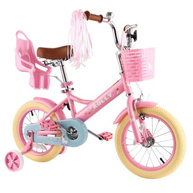 RULLY Kinderfahrrad 12/14/16 Zoll Bike -höhenverstellbar, Stützräder, Rücktrittbremse