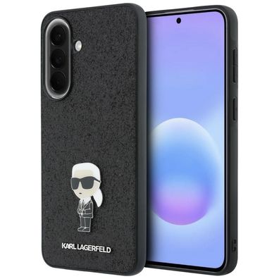 Hülle Karl Lagerfeld Galaxy A57 Ikonik Glitter schwarz Logo Metall Pin