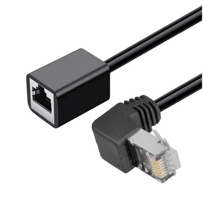 L52 Netzwerk Verlängerungskabel Adapter 50cm RJ45 Winkelstecker oben auf RJ45 Buchse