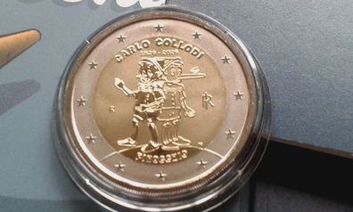 2 euro 2026 Italien Carlo Collodi Pinocchio reverse proof 2€ 2026 Italien Pinocchio