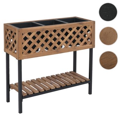 Pflanzkasten HWC-P86, Blumenkasten, In-/Outdoor Akazie Holz 78x82x32cm