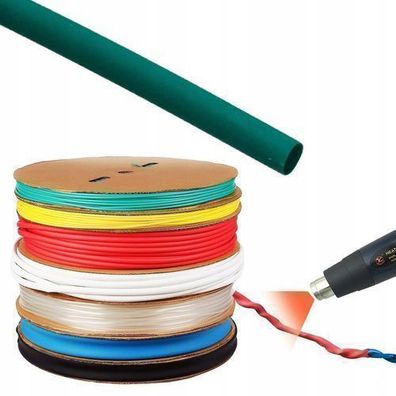 Rosfix Schrumpfschlauch 10mm Grün – 2:1 Ratio | 1m, 1000V, -30 125°C