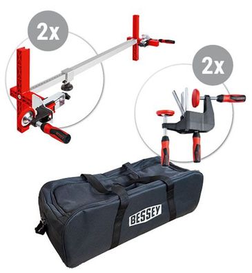 BESSEY 2x Türfutterstrebe TU + 2x Türfutter-Richtzwinge TFM-2K + Tasche TU-TFM-BAG