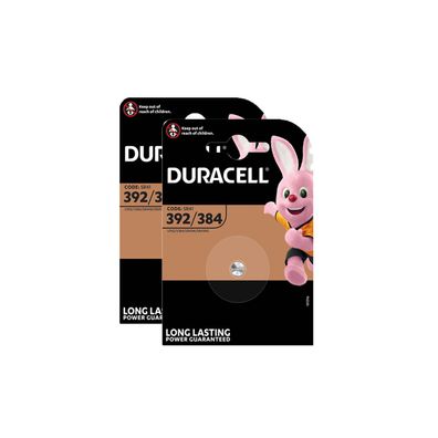 2x Duracell 392 / 384 Knopfzelle Uhrenbatterie 1,55 V SR41W AG3 LR41 L41 192