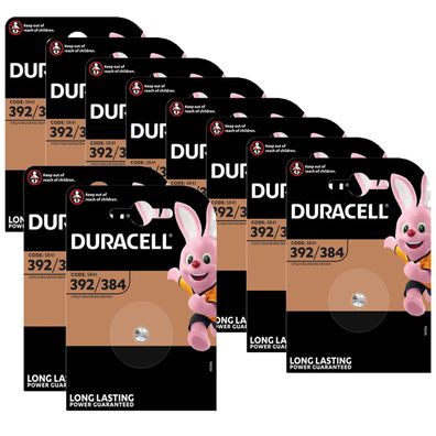 10x Duracell 392 / 384 Knopfzelle Uhrenbatterie 1,55 V SR41W AG3 LR41 L41 192