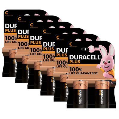 6x Duracell 2er Blister Plus Batterie Alkaline Baby C LR14 MN1400 1,5V
