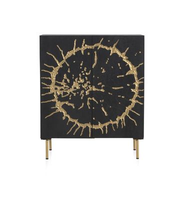 Highboard aus Mangoholz, schwarz
