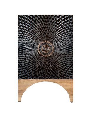 Highboard aus Mangoholz, schwarz