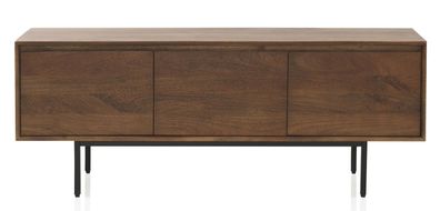 Sideboard mit 3 Türen aus massivem Mangoholz und Metallgestell