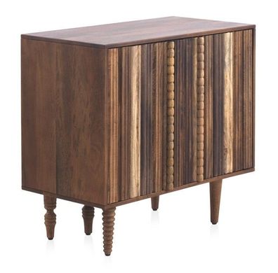 Kleines Sideboard mit 2 Türen mehrfarbig aus massivem Akazienholz