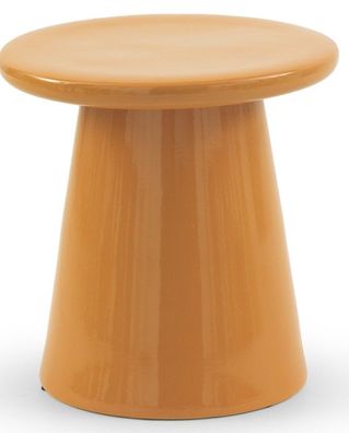 Hocker/Beistelltisch aus Keramik, orangefarben