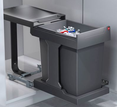 Hailo Mülleimer Küche Einbau ab 40cm Schrank Ausfahrautomatik 1x 20 Liter Eimer