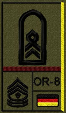Bundeswehr Rangabzeichen Stabsfeldwebel, NATO u. US Rang, "Spießkordel", Litze