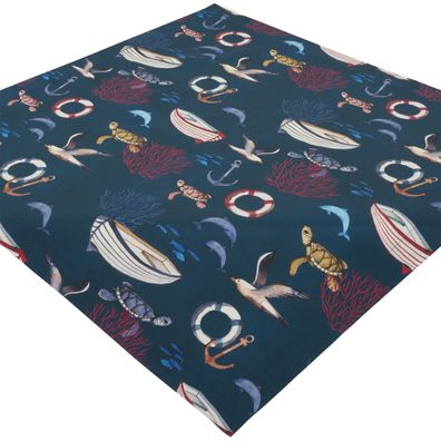 Tischdecke Maritim 85x85 Mitteldecke Fleckenschutz Ozean Sommer Made in Germany