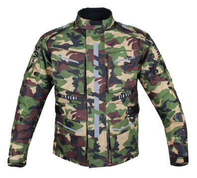 Kinder Motorrad Textil Jacke Biker Jacke Motorradjacke mit Protektoren Camo Grün